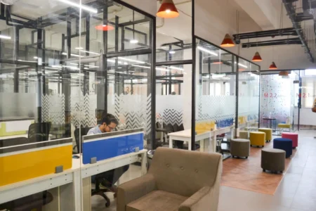 Private cabins and open workstations at 91Springboard Jhandewalan Delhi