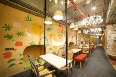 Private cabins and open workstations at Innov8 Old Fort Delhi