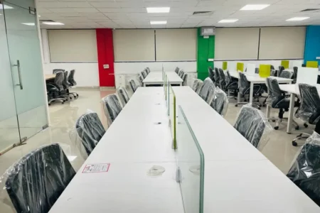 Private cabins and shared workstations at Myworx Zone Noida