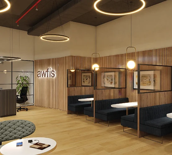 Modern coworking space at Awfis Majestic Signia, Sector 62 Noida featuring fully furnished offices, meeting rooms, and vibrant collaborative zones.