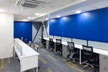 Modern coworking space at EFC Trapezoid IT Park, Sector 62 Noida with premium office cabins, meeting rooms, and collaborative work areas.
